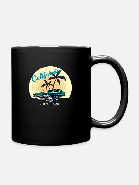California Vintage Car - Full Colour Mug - black