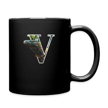 V Varan alphabet animaux - Mug uni - noir - Droite