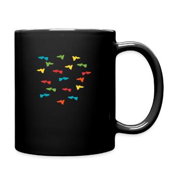 Guppy Zierfisch Guppie Aquarium Geschenk Idee - Tasse einfarbig - Schwarz - Rechts