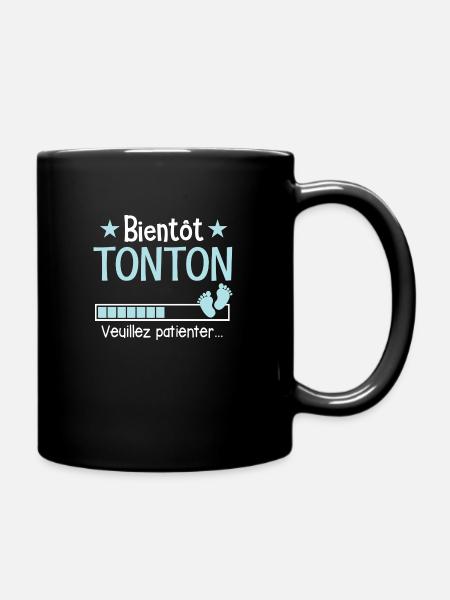 Bientôt Tonton Cadeau Futur Papa - Mug uni - noir