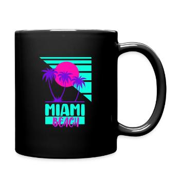 Plage de Miami - Mug uni - noir - Droite