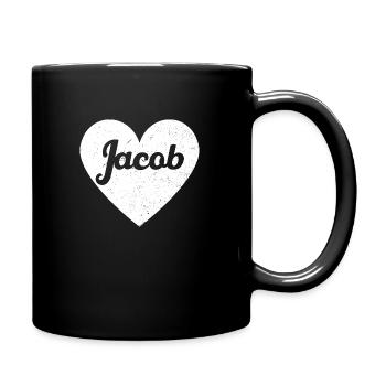 Jacob Prénom Idée Cadeau Coeur Amour J’Aime - Mug uni - noir - Droite
