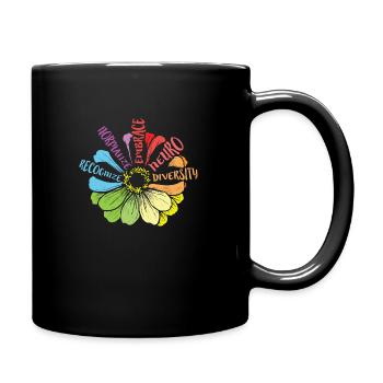 Embrace Neurodiversity Rainbow Sunflower - Full Colour Mug - black - Right
