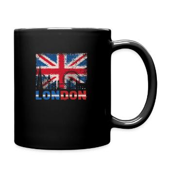 Souvenir London City Vintage UK Flag British - Full Colour Mug - black - Right
