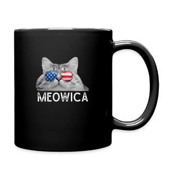 Cat 4 juillet Hommes Femmes USA Drapeau américain - Mug uni - noir - Droite