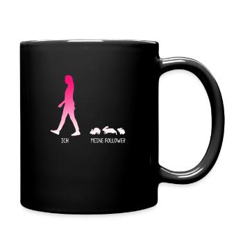 Ich Meine Follower Kaninchen Hasen Häschen Hase - Tasse einfarbig - Schwarz - Rechts
