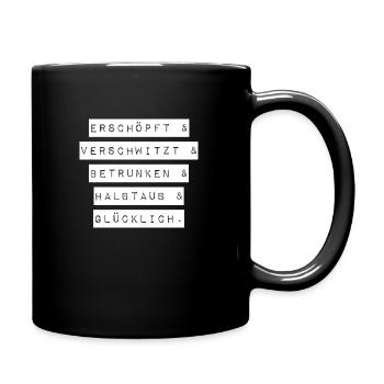 Festival Konzert betrunken Spaß Schrift - Tasse einfarbig - Schwarz - Rechts