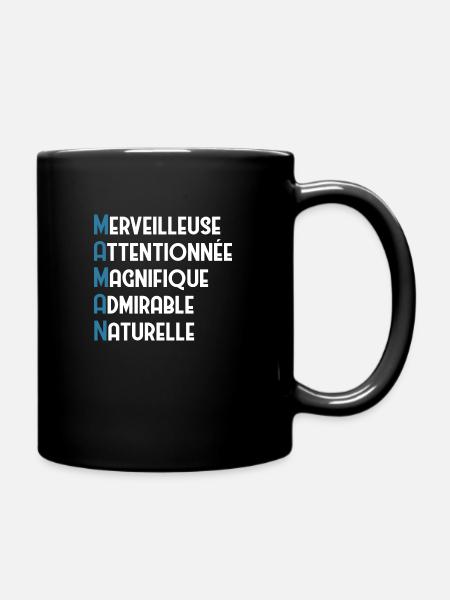 Cadeau maman / liste des qualités - Mug uni - noir
