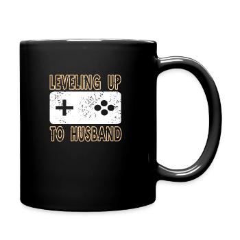 Leveling Up To Husband Retro Bachelor Party - Mug uni - noir - Droite