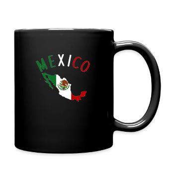 Mexiko Flagge Landkarte - Tasse einfarbig - Schwarz - Rechts