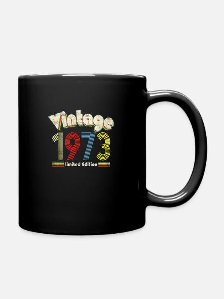 1973 vintage vintage retro birthday gift - Full Colour Mug - black