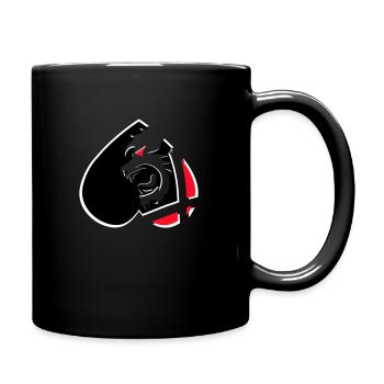 Herz Rebell Schrei - Tasse einfarbig - Schwarz - Rechts