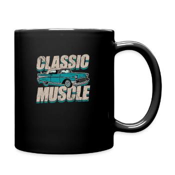 Classic Muscle Hot Rod American Vintage Car - Full Colour Mug - black - Right