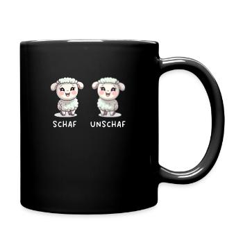Süßes Schaf Unschaf Cooler Schaf Unschaf Spruch - Tasse einfarbig - Schwarz - Rechts