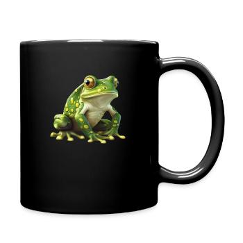 Grüner Frosch - Natürliches Design - Tasse einfarbig - Schwarz - Rechts