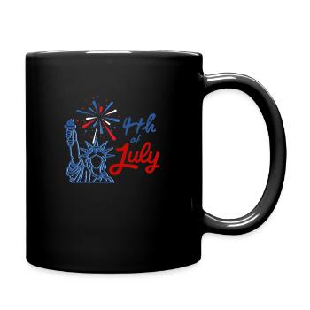 Independence Day 14th JULY - Tasse einfarbig - Schwarz - Rechts