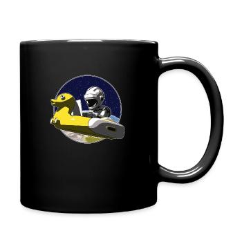 Astronaut und Telearbeit im Weltraum - Tasse einfarbig - Schwarz - Rechts