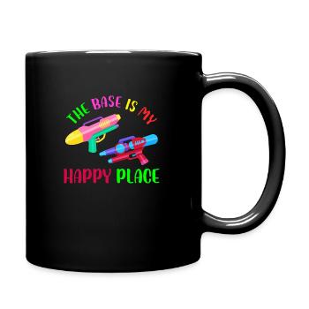 The Base is my happy place | Laser Tag player - Tasse einfarbig - Schwarz - Rechts