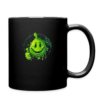 Glücklicher Cartoon-Pop im Neon-Stil. - Tasse einfarbig - Schwarz - Rechts