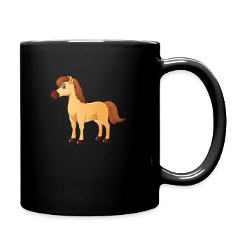 Elegantes Pferdeportrait für Stärke. Frauen - Tasse einfarbig - Schwarz - Rechts