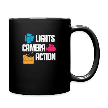 lights camera action Design for a theater lover - Full Colour Mug - black - Right