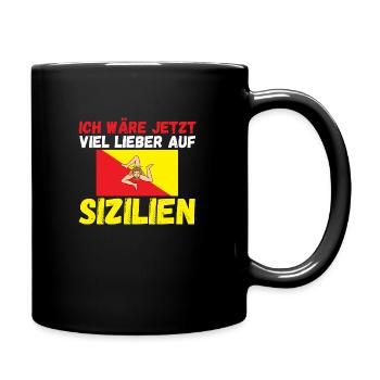 Sizilianer Sizilianisch Sizilien - Tasse einfarbig - Schwarz - Rechts