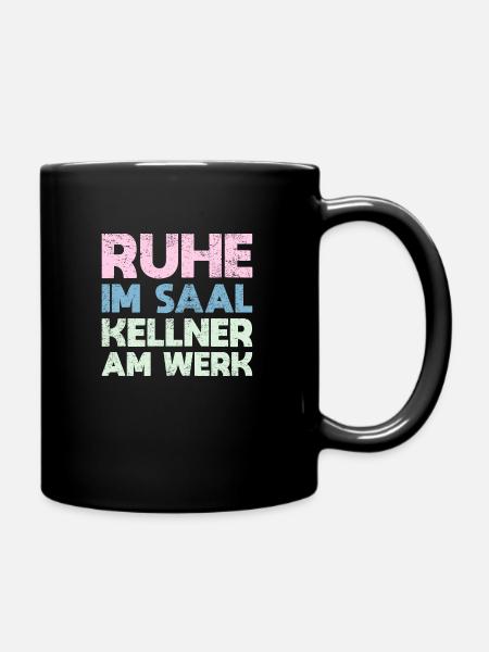 Ruhe Im Saal, Kellner Am Werk - Tasse einfarbig - Schwarz