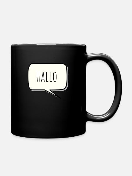 Hallo - Tasse einfarbig - Schwarz