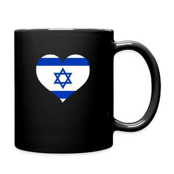 Israel Flagge Herz - Tasse einfarbig - Schwarz - Rechts