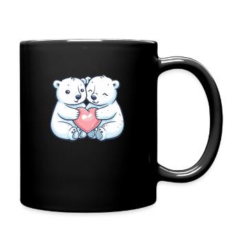 Polar Bear Couple Love Couple In Love Polar Bear - Full Colour Mug - black - Right
