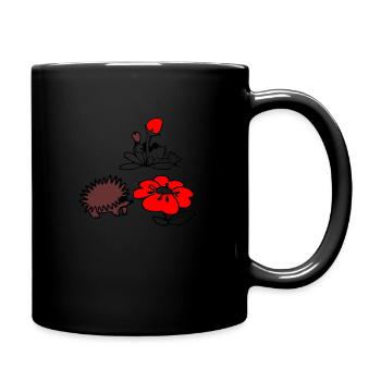Igel - Tasse einfarbig - Schwarz - Rechts