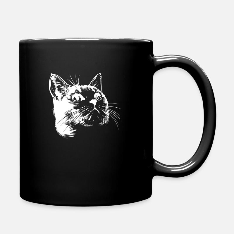 Chat, Motif De Chat, Visage De Chat - Mug uni - noir
