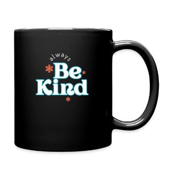 Sei immer freundlich - Tasse einfarbig - Schwarz - Rechts