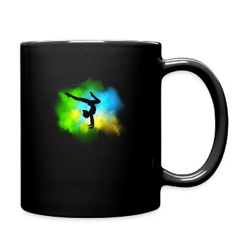 Buntes Turnen Gymnastics Motiv für die Turnerin - Tasse einfarbig - Schwarz - Rechts