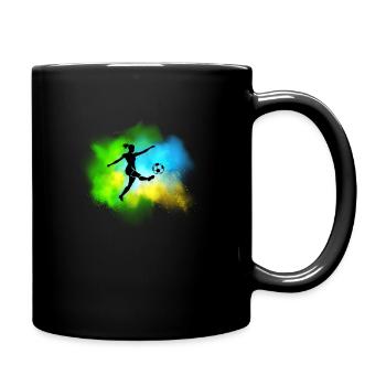 Coloré Femme Joueur De Football Fille Et Femmes Motif De Football - Mug uni - noir - Droite