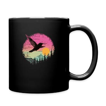 hummingbird, bird, nature, animals, wilderness, nectar - Full Colour Mug - black - Right