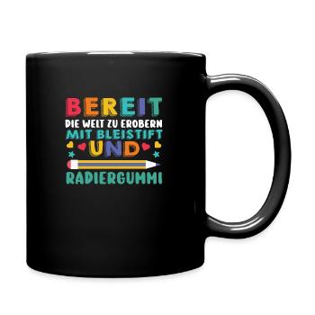 Erste Klasse Grundschule Schulbeginn Geschenk - Tasse einfarbig - Schwarz - Rechts