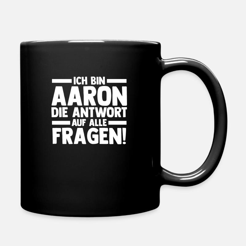 Vorname Aaron - Tasse einfarbig - Schwarz