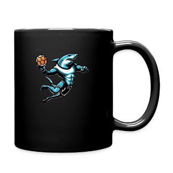 Le requin beach handballeur - Mug uni - noir - Droite