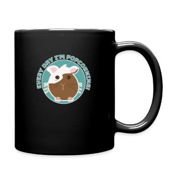Design humoristique de cochon d'Inde popcorning - Mug uni - noir - Droite