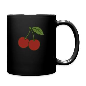 cherry - kirsche - Tasse einfarbig - Schwarz - Rechts