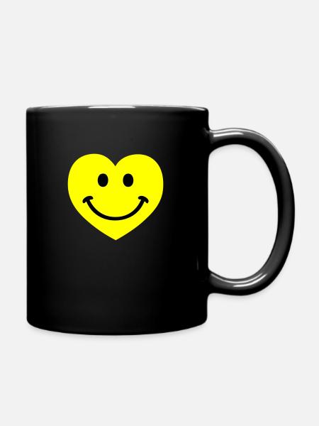 smiley smiling heart - Tasse einfarbig - Schwarz