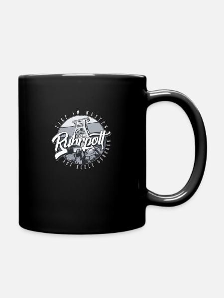Ruhrpott - Förderturm - Tasse einfarbig - Schwarz
