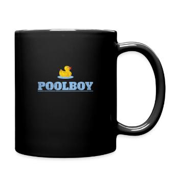 Poolboy Bademeister Badewart Geschenkidee - Tasse einfarbig - Schwarz - Rechts