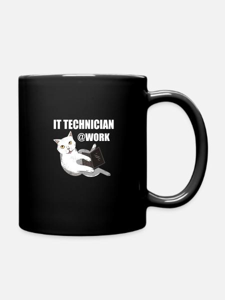 IT technicien de chat programmeur Techie - Mug uni - noir