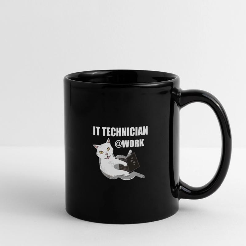 IT Technician Cat Programmer Techie Full Colour Mug