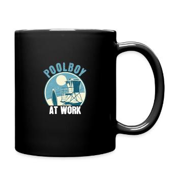 Poolboy At Work Pool Junge Pool Boy - Tasse einfarbig - Schwarz - Rechts