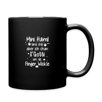 Ich Chan s Gotti um de Finger Wickle Taufgotti - Tasse einfarbig - Schwarz - Rechts