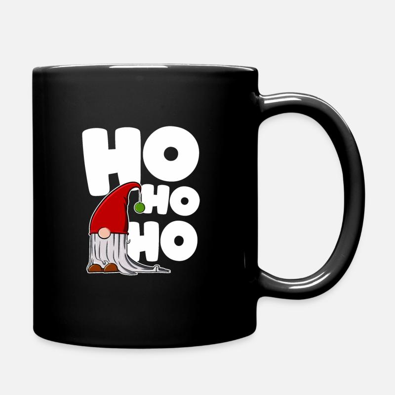 Lustiges HO HO HO mit Wichtel - Tasse einfarbig - Schwarz