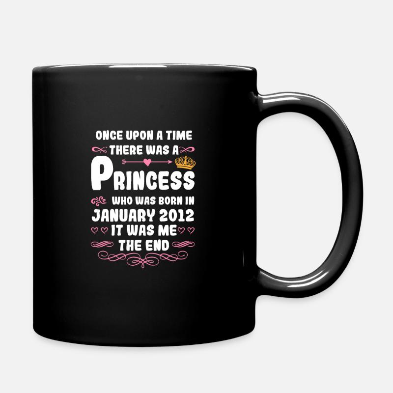 Il était une fois une princesse. Naissance en janvier 2012 - Mug uni - noir